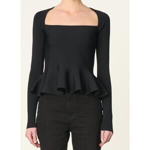 NEW VANESSABRUNO the flower jumper top in black